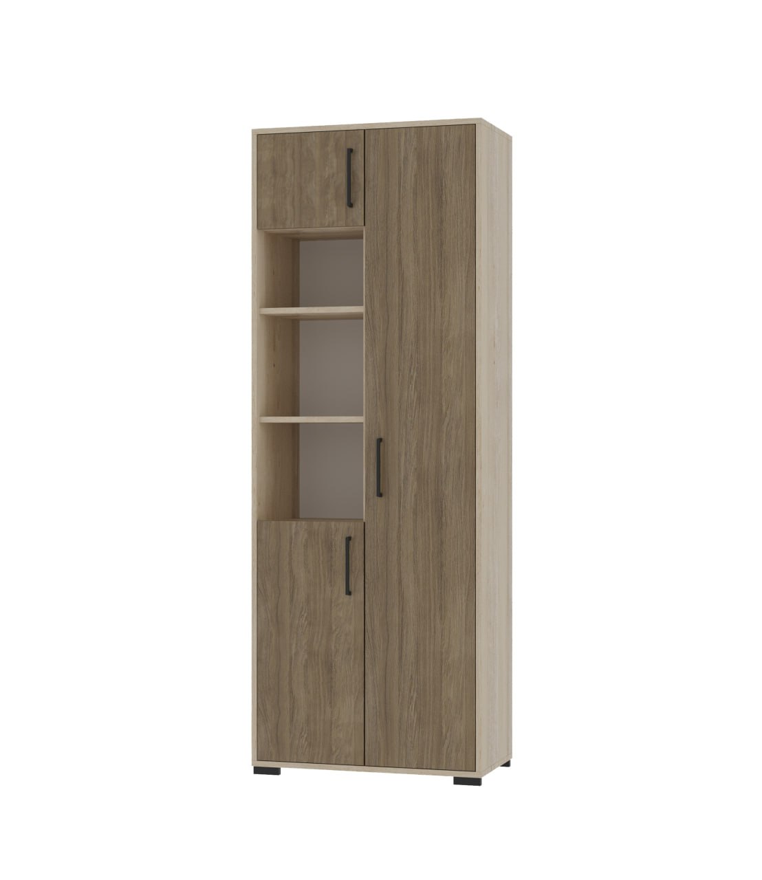 Шафа для зберігання матеріалів, 3-х дверна з 2-ма відкритими полицями, 719х405х2025 мм, АНШАР ГРУП (6601)